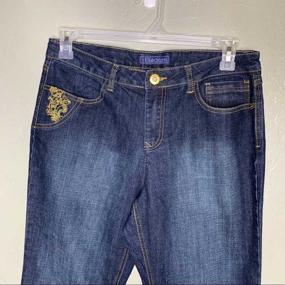 Baccini Metallic Embroidered Dark Wash Jeans - Picture 5 of 5